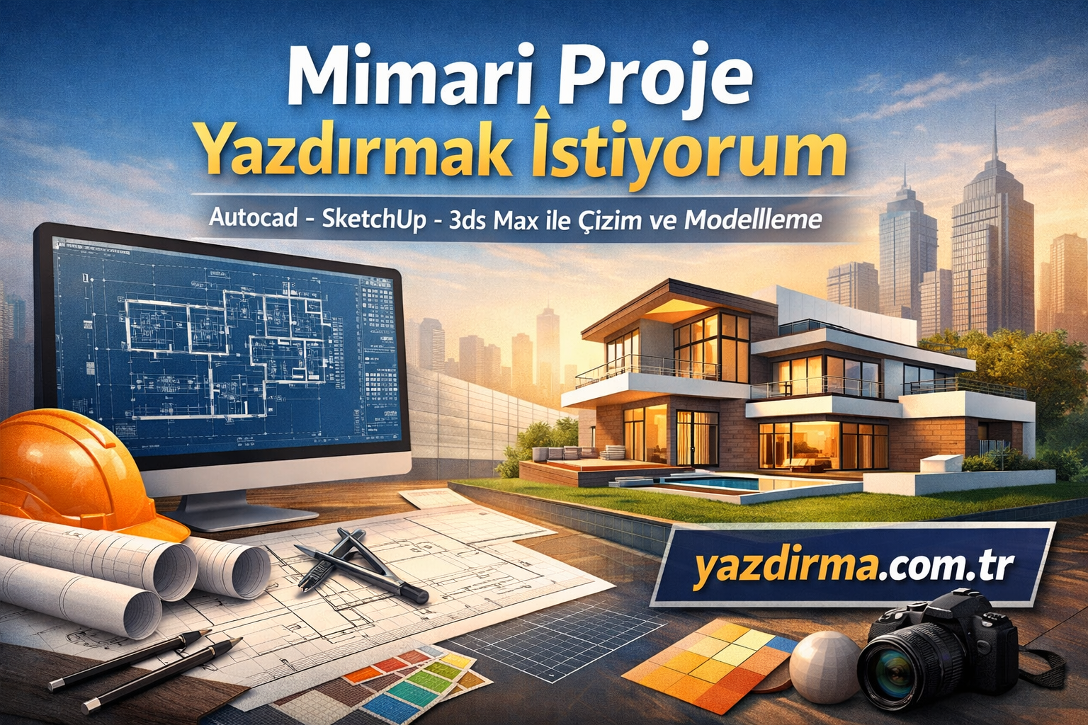 Mimari Proje Yazdırmak İstiyorum – Autocad, SketchUp, 3ds Max ile Çizim ve Modelleme